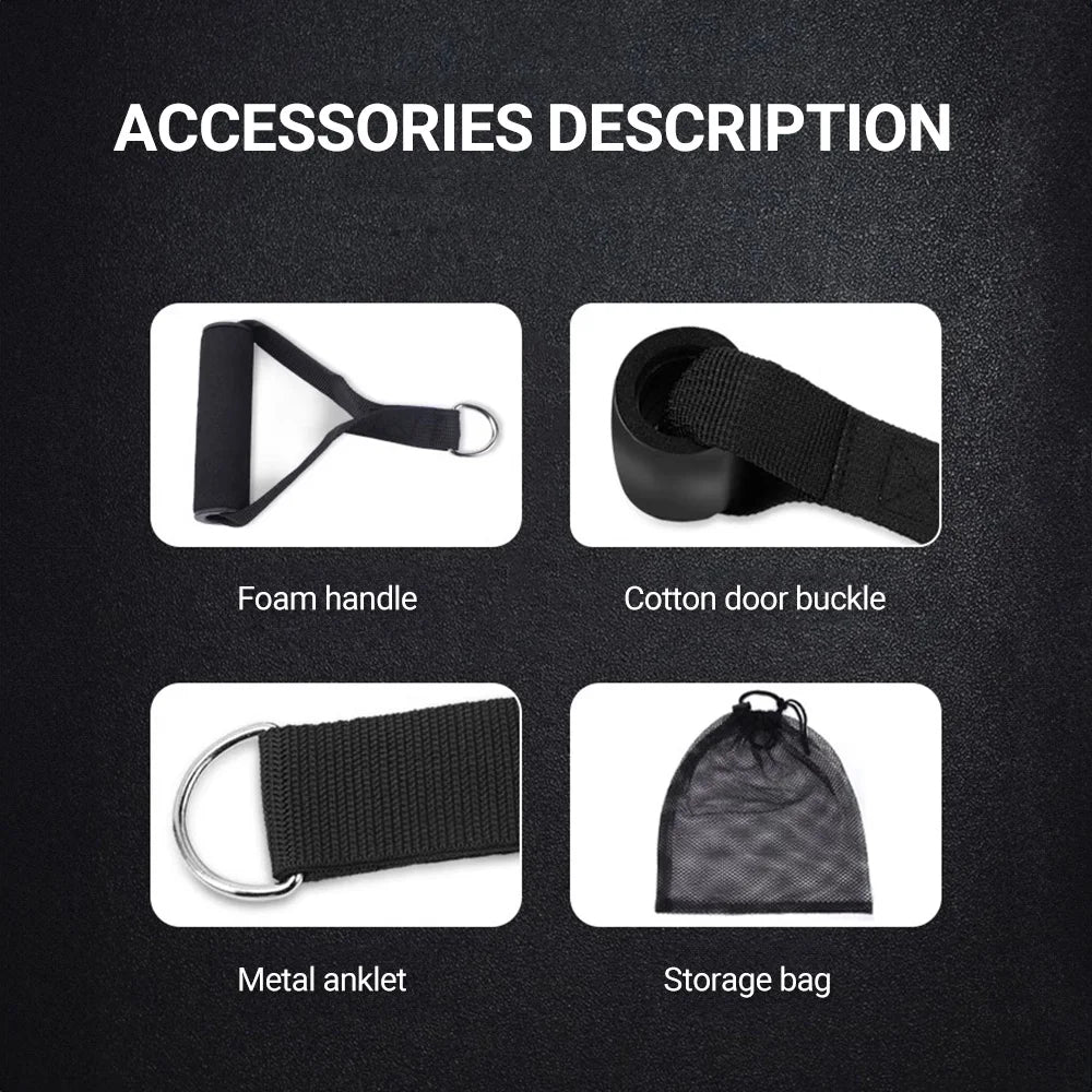 Adjustable Resistance Bands Set – 35LB to 150LB Total Tension