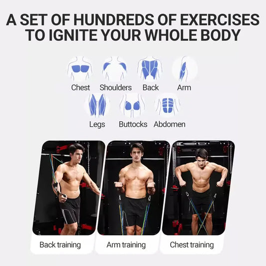 Adjustable Resistance Bands Set – 35LB to 150LB Total Tension