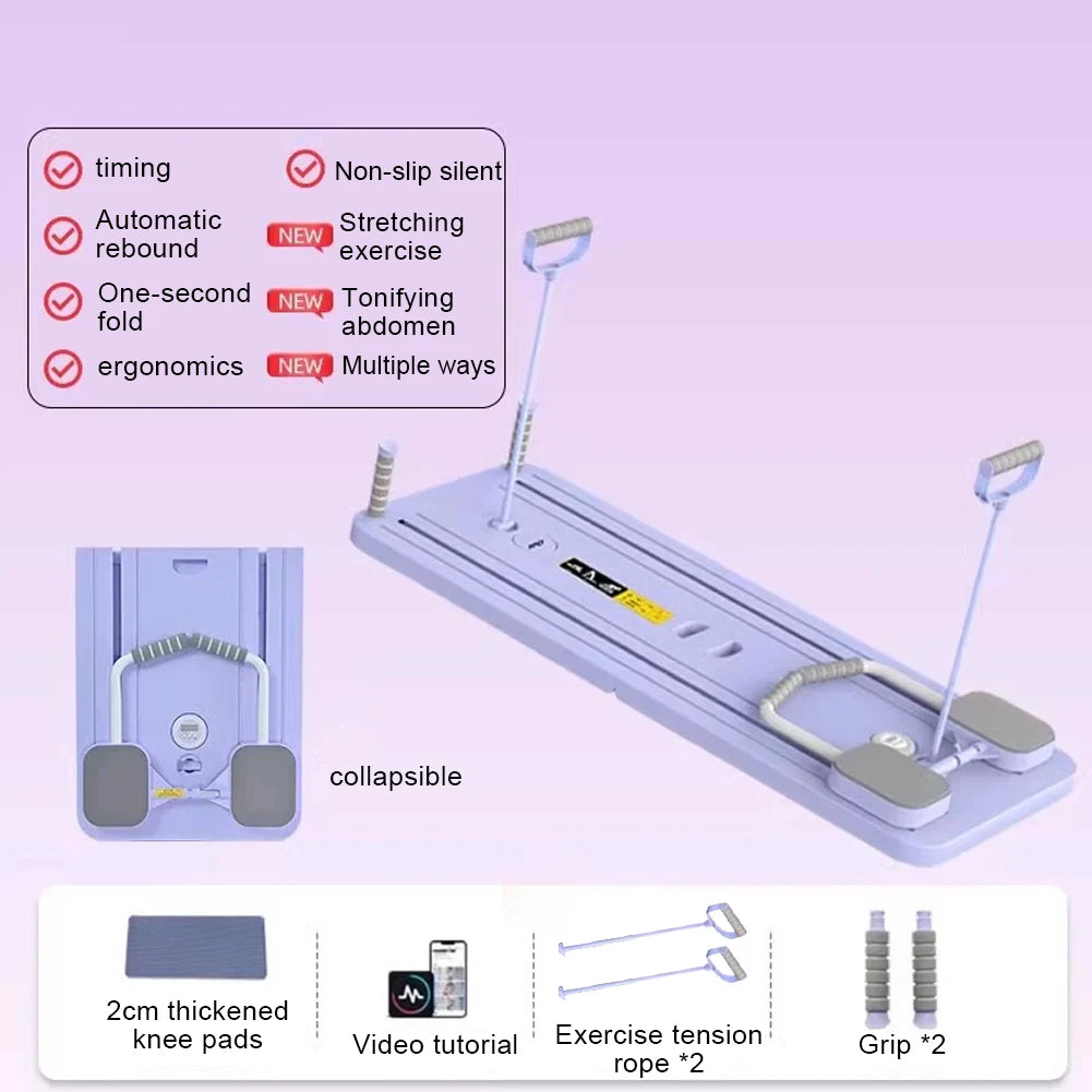 Pilates Board – Multifunctional Abdominal Board with Timer & Kneeling Pad