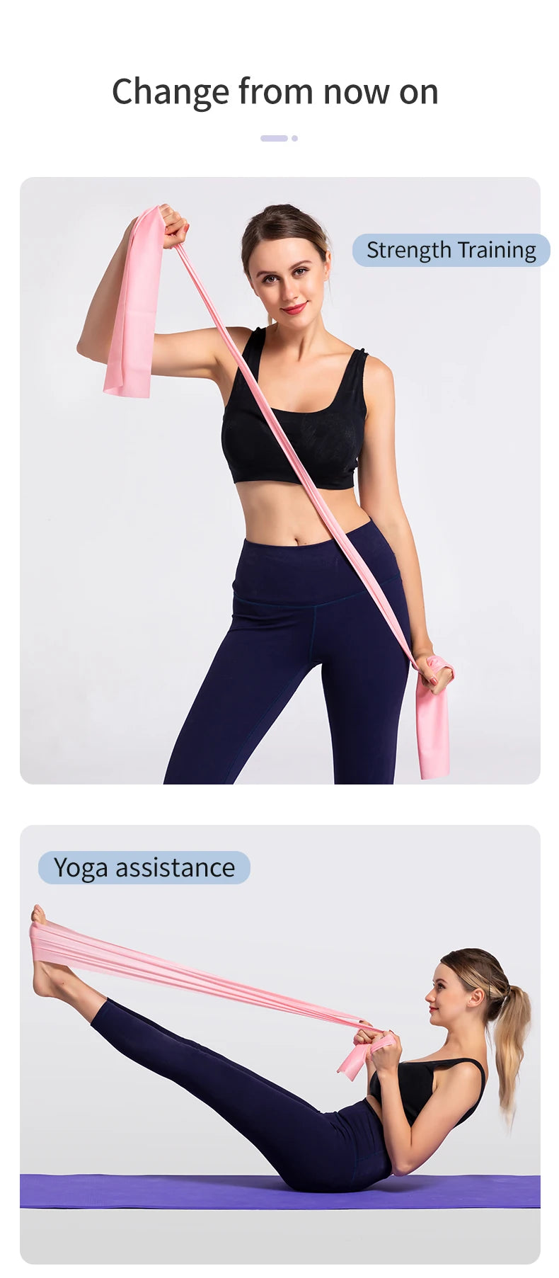 Yoga & Pilates Latex Elastic Resistance Band