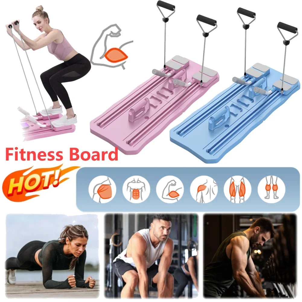 Pilates Board – Multifunctional with Side Resistance Ropes