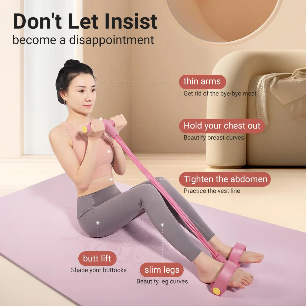 6-Tube Pedal Resistance Band – Multifunction Elastic Fitness Trainer