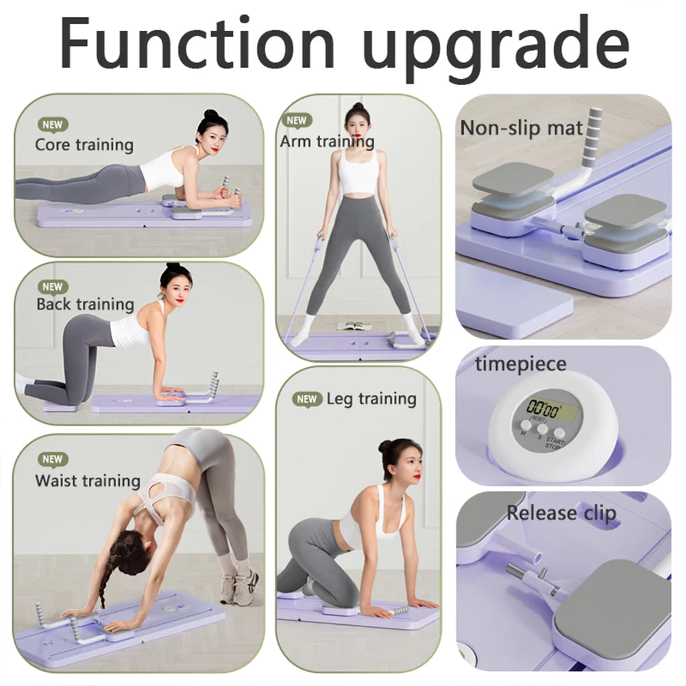 Pilates Board – Multifunctional Abdominal Board with Timer & Kneeling Pad