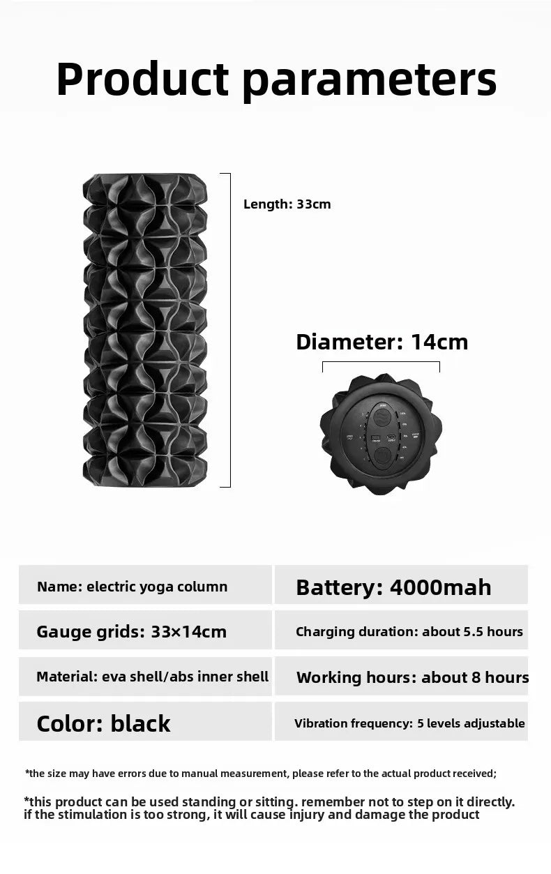 Electric Vibrating Foam Roller 33×14cm