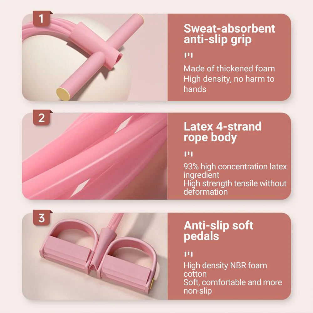 6-Tube Pedal Resistance Band – Multifunction Elastic Fitness Trainer