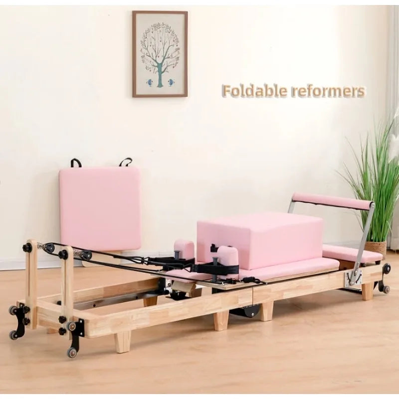 Pilates Reformer – Elite Foldable Reformer (Oak Frame)